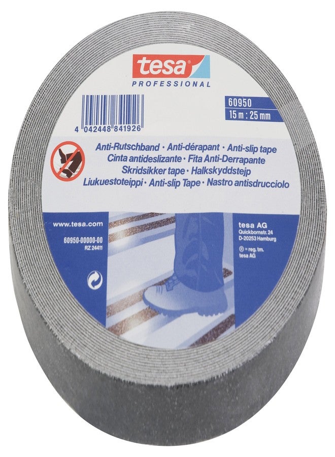 tesa UK tesa 60950 Black Anti Slip Tape, 25mm x 15m - Image 1